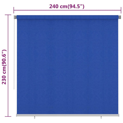 udendørs rullegardin 245 (B) x 230 (H) cm HDPE blå