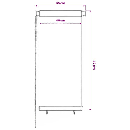 udendørs rullegardin 65 (B) x 140 (H) cm sort