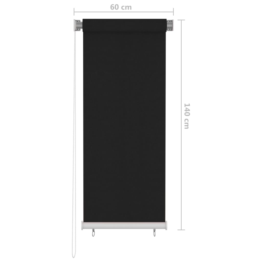 udendørs rullegardin 60x140 cm sort