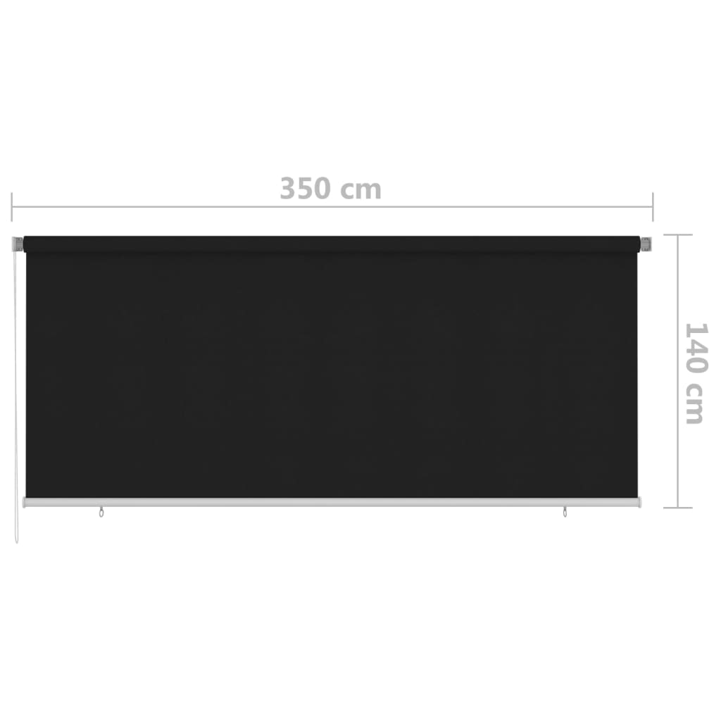 udendørs rullegardin 350x140 cm sort