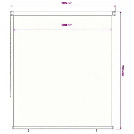udendørs rullegardin 225 (B) x 230 (H) cm sort