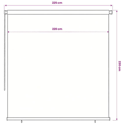 udendørs rullegardin 245 (B) x 230 (H) cm sort