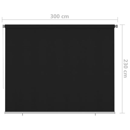 udendørs rullegardin 305 (B) x 230 (H) cm sort