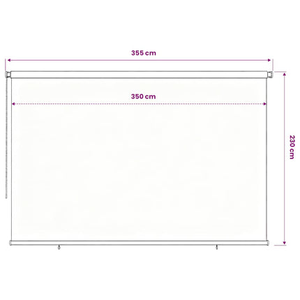 udendørs rullegardin 355 (B) x 230 (H) cm sort