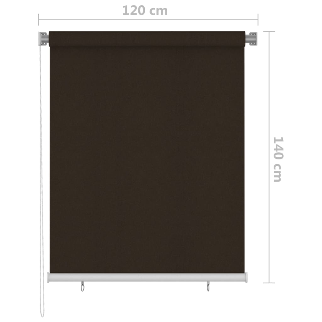 udendørs rullegardin 120 x 140 cm brun