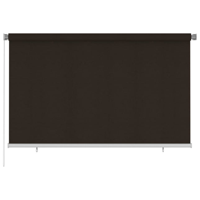 udendørs rullegardin 245 (B) x 140 (H) cm HDPE brun
