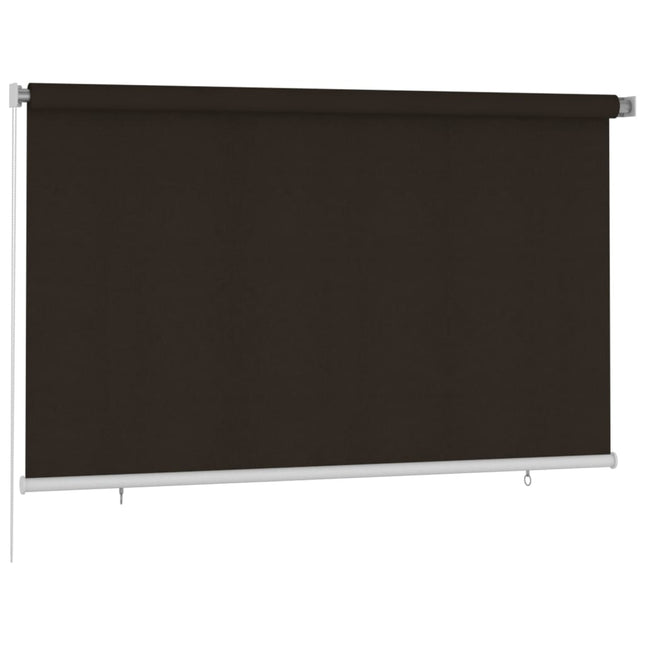udendørs rullegardin 245 (B) x 140 (H) cm HDPE brun