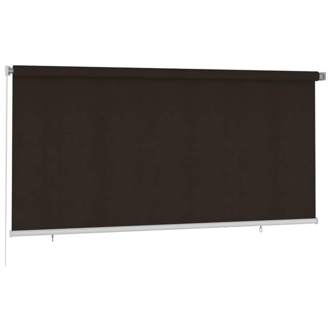 udendørs rullegardin 305 (B) x 140 (H) cm HDPE brun