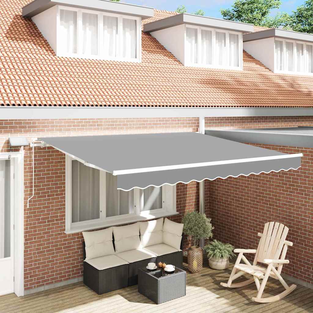 Markiseramme med LED -strimmellys Hvid 300 x 250 cm Aluminium