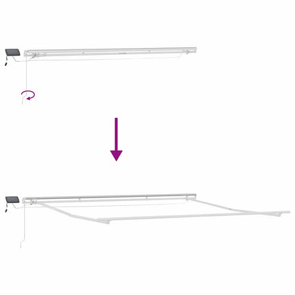 Markiseramme Hvid 400 × 350 cm Aluminium
