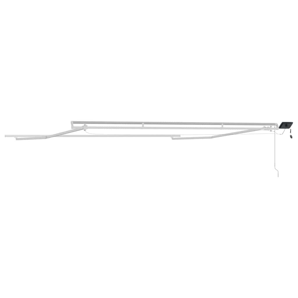 Markiseramme med LED -strimmellys Hvid 500 × 350 cm Aluminium