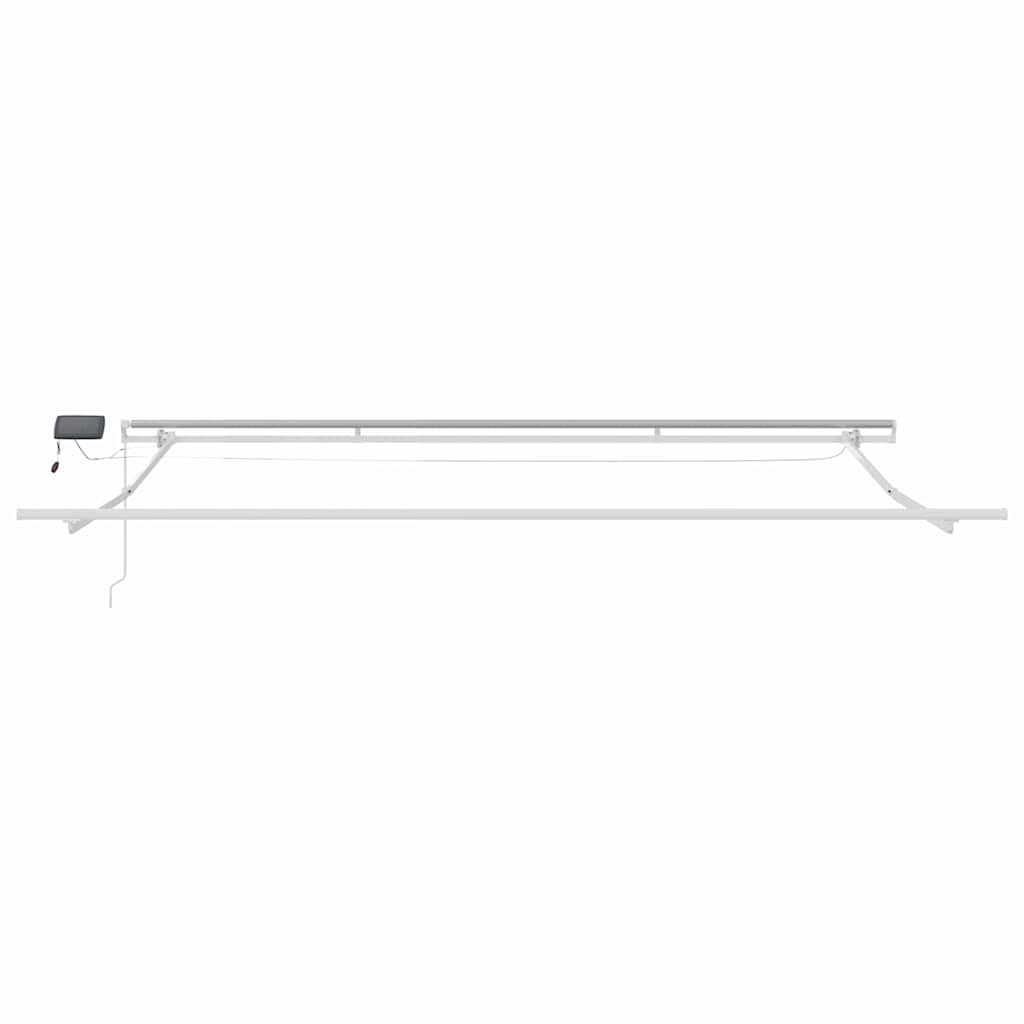 Markiseramme med LED -strimmellys Hvid 500 × 350 cm Aluminium