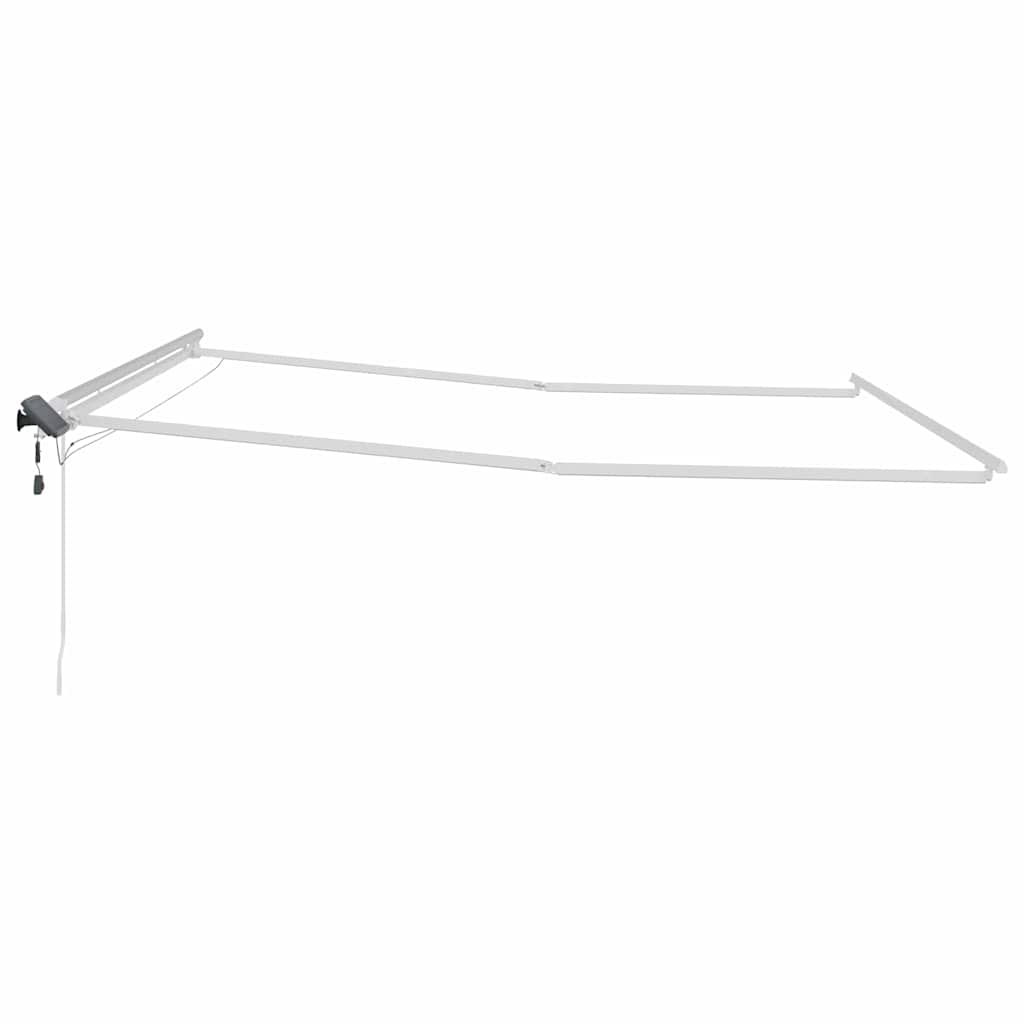 Markiseramme med LED -strimmellys Hvid 500 × 350 cm Aluminium