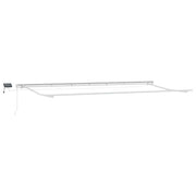 Markiseramme med LED -strimmellys Hvid 600 × 350 cm Aluminium