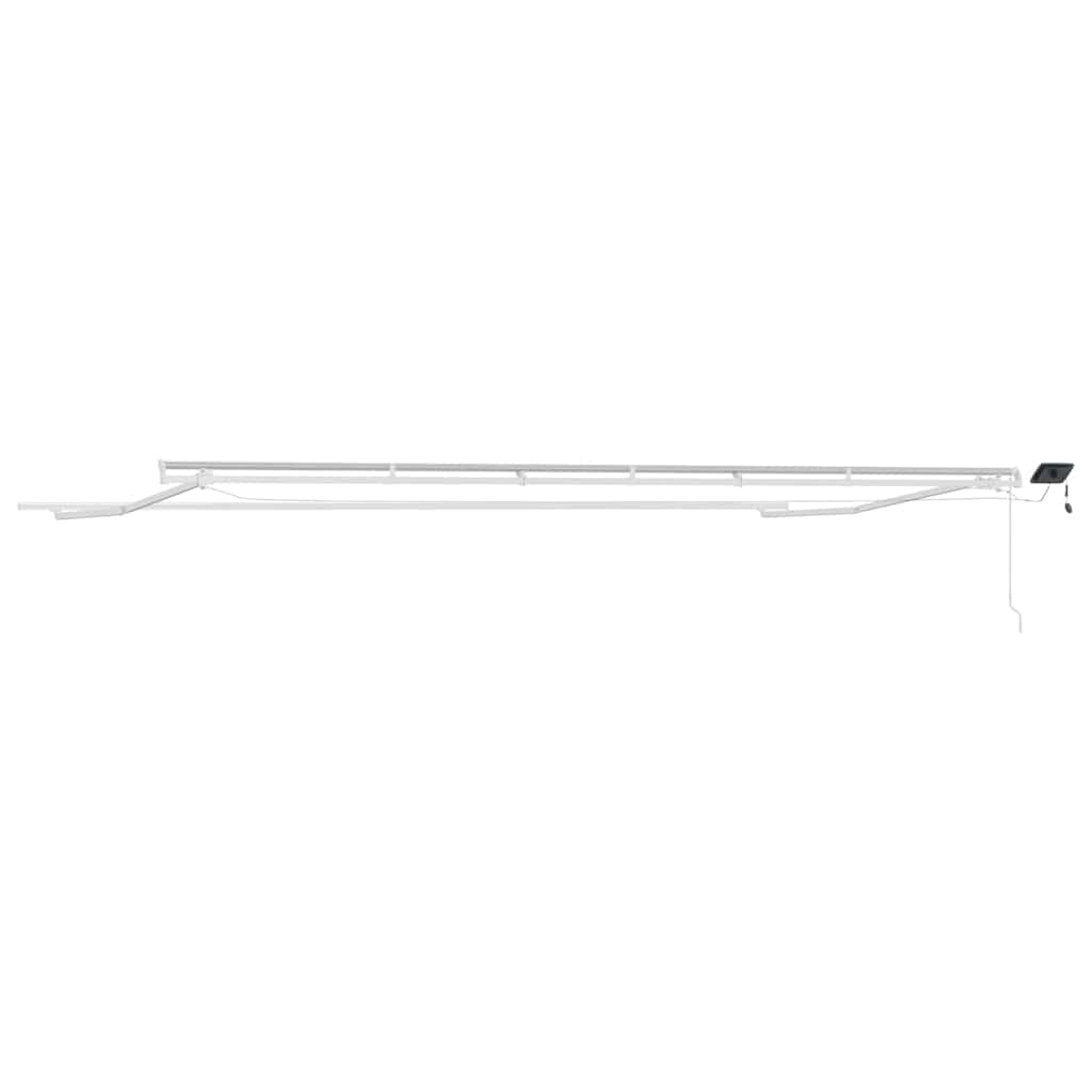 Markiseramme med LED -strimmellys Hvid 600 × 350 cm Aluminium