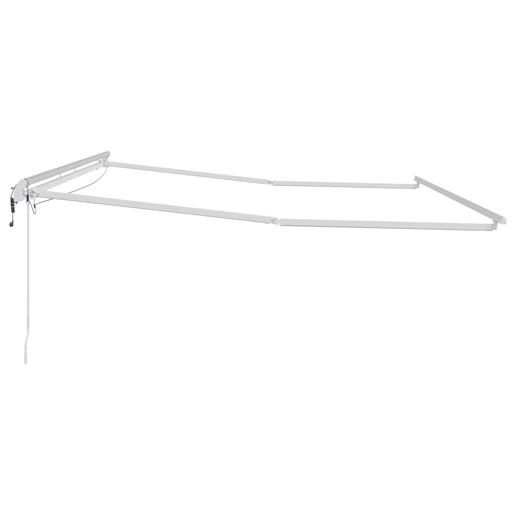 Markiseramme med LED -strimmellys Hvid 400 × 300 cm Aluminium