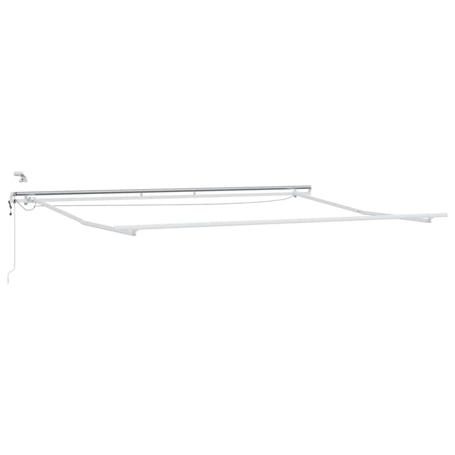 Markiseramme med LED -strimmellys Hvid 450 × 300 cm Aluminium
