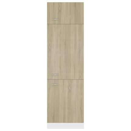 indbygningsskab til køl 60x57x207 cm konstrueret træ sonoma-eg