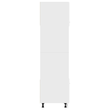 mikrobølgeovnsskab "Lyon" højglans hvid 60x57x207 cm konstrueret træ