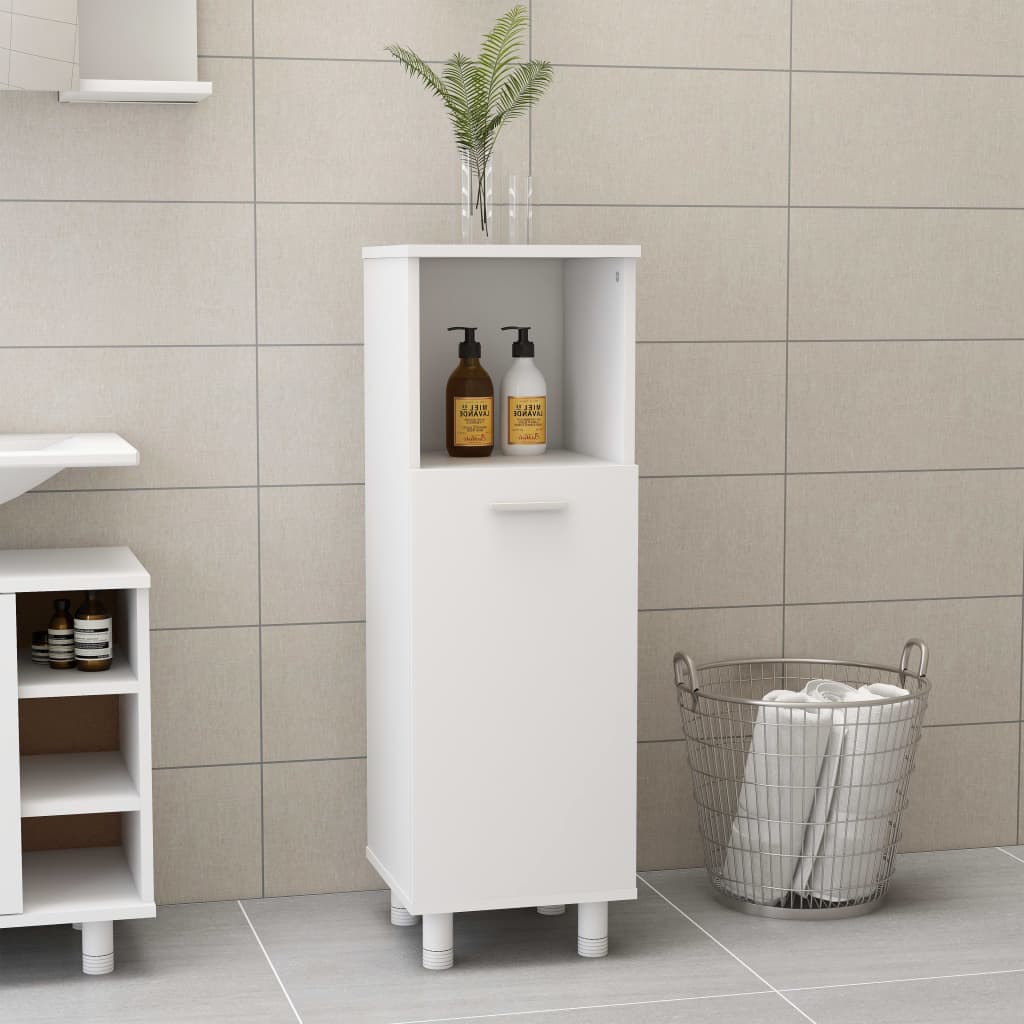 vidaXL badeværelsesskab 30x30x95 cm konstrueret træ hvid