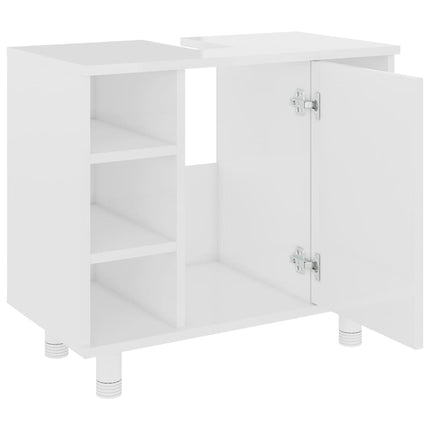 badeværelsesskab 60x32x53,5 cm konstrueret træ hvid højglans