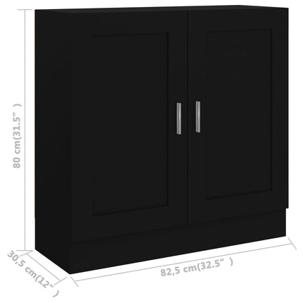 bogreol 82,5x30,5x80 cm konstrueret træ sort
