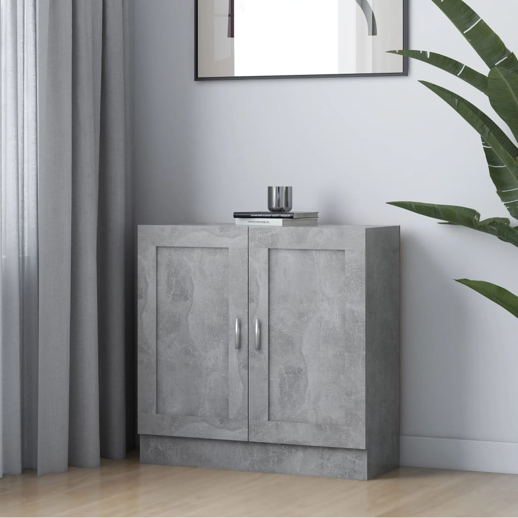 bogskab 82,5x30,5x80 cm konstrueret træ betongrå billede