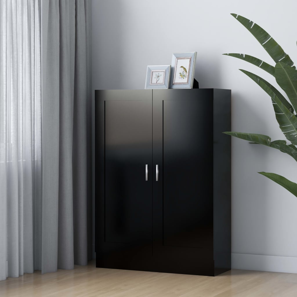 bogskab 82,5x30,5x115 cm konstrueret træ sort billede