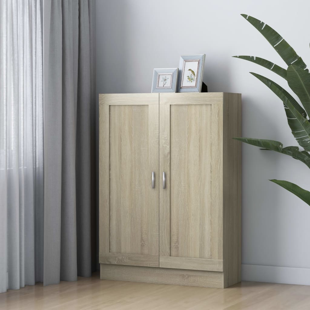 bogskab 82,5x30,5x115 cm konstrueret træ sonoma-eg billede