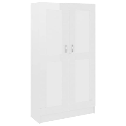 bogreol 82,5x30,5x150 cm konstrueret træ hvid højglans