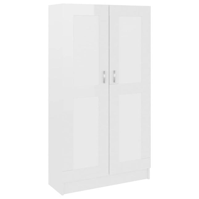 bogreol 82,5x30,5x150 cm konstrueret træ hvid højglans