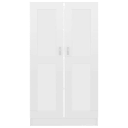 bogreol 82,5x30,5x150 cm konstrueret træ hvid højglans