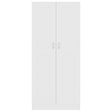 bogskab 82,5x30,5x185,5 cm konstrueret træ hvid