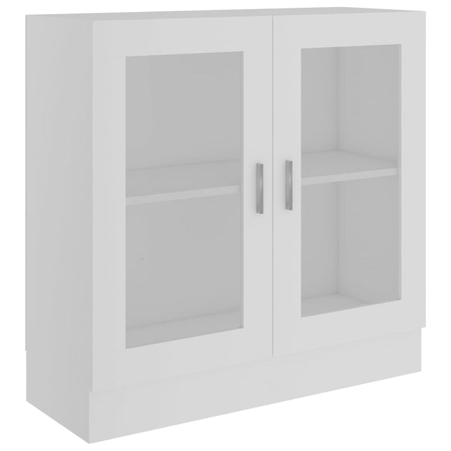 vitrineskab 82,5x30,5x80 cm konstrueret træ hvid