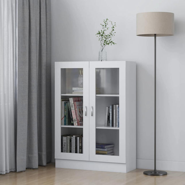 vitrineskab 82,5x30,5x115 cm spånplade hvid