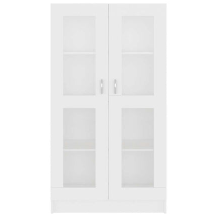 vitrineskab 82,5x30,5x150 cm konstrueret træ hvid
