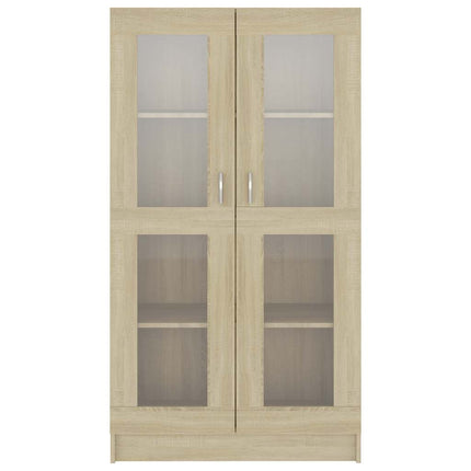 vitrineskab 82,5x30,5x150 cm konstrueret træ sonoma-eg