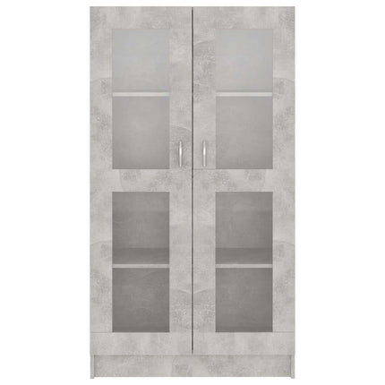 vitrineskab 82,5x30,5x150 cm konstrueret træ betongrå