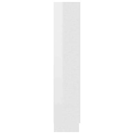 vitrineskab 82,5x30,5x150 cm konstrueret træ hvid højglans