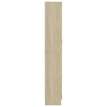 vitrineskab 82,5x30,5x185 cm konstrueret træ sonoma-eg