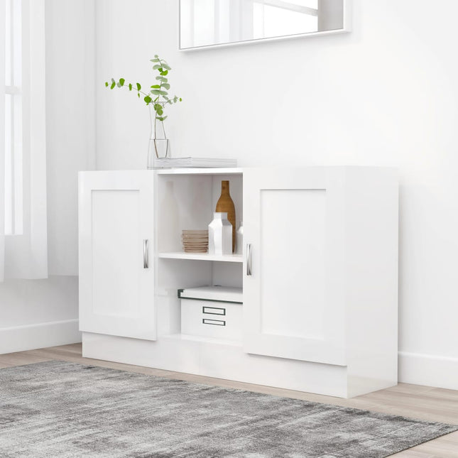 skænk 120x30,5x70 cm konstrueret træ hvid