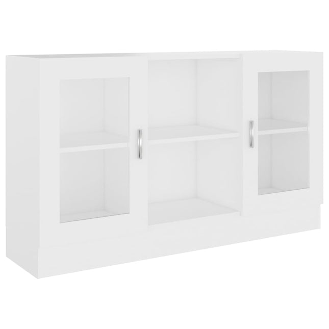 vitrineskab 120x30,5x70 cm konstrueret træ hvid