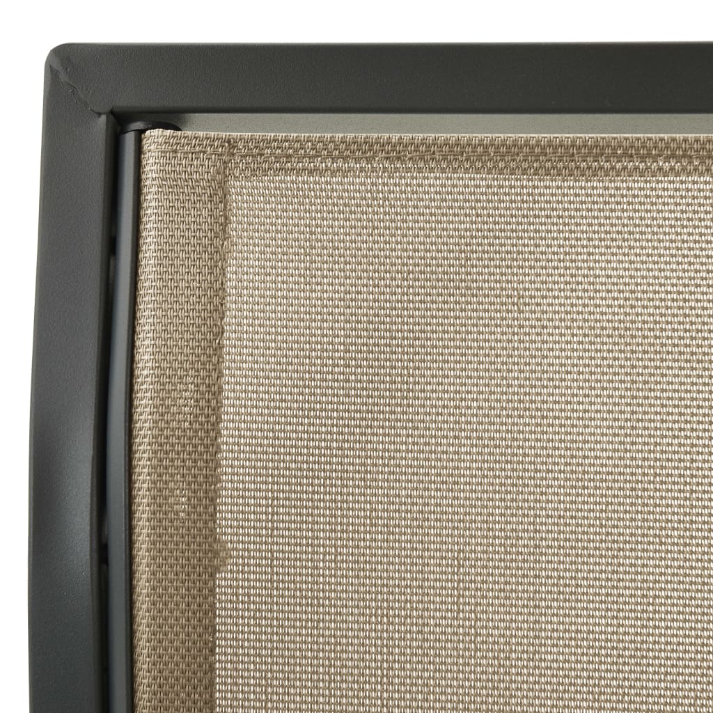 gyngesofa til haven med baldakin antracitgrå og sandfarvet