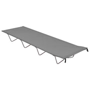 campingseng 180x60x19 cm oxfordstof og stål grå