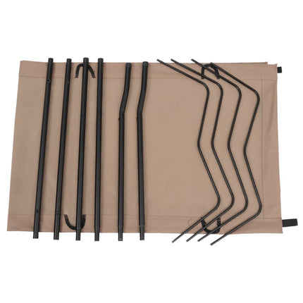 campingseng 180x60x19 cm oxfordstof og stål gråbrun