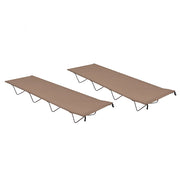 campingsenge 2 stk. 180x60x19 cm oxfordstof og stål gråbrun