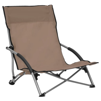 foldbare strandstole 2 stk. stof gråbrun