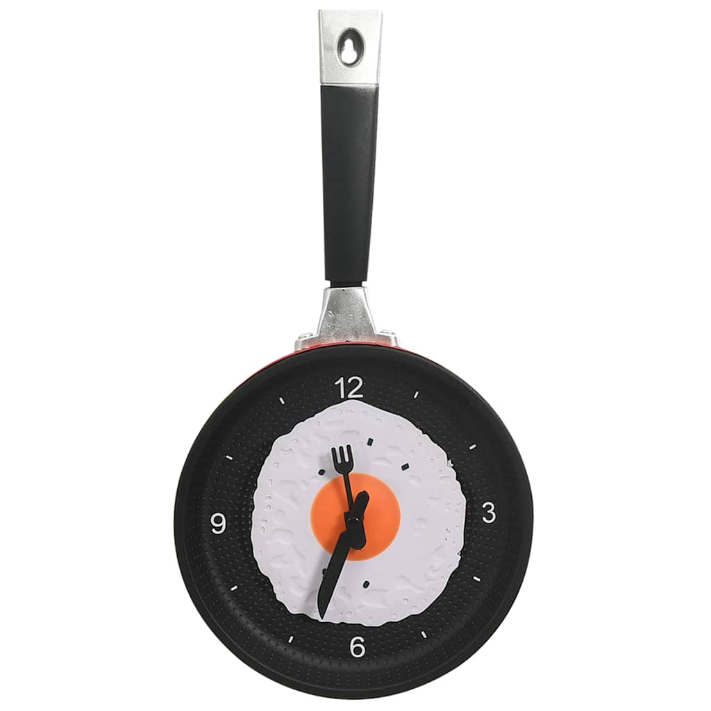 325164 vidaXL Wall Clock with Fried Egg Pan Design 18,8 cm