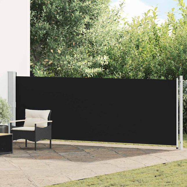 sammenrullelig sidemarkise til terrassen 140x600 cm sort
