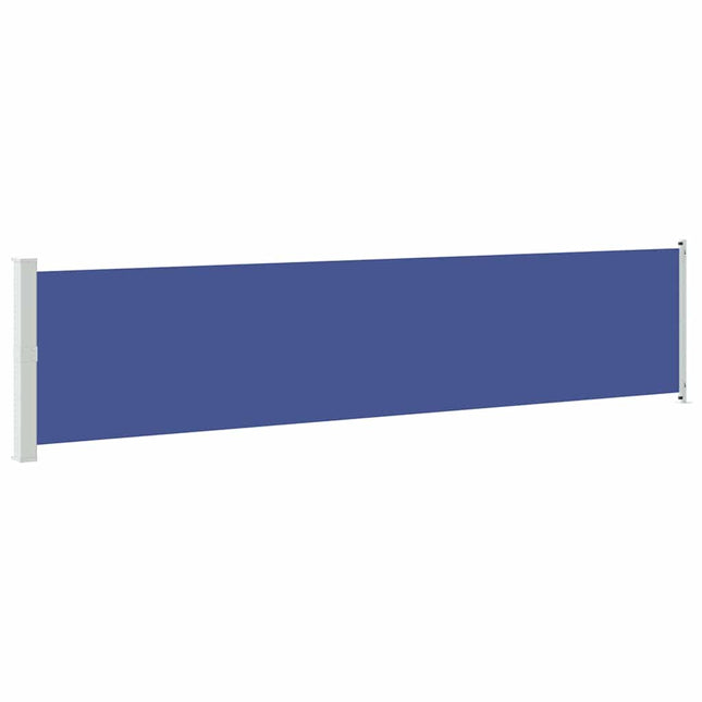 sidemarkise til terrassen 140x600 cm sammenrullelig blå